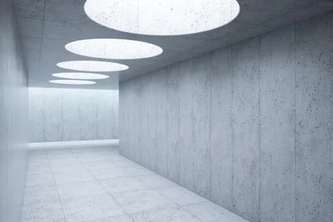 Blank concrete space interior, 3d rendering Stock Illustration