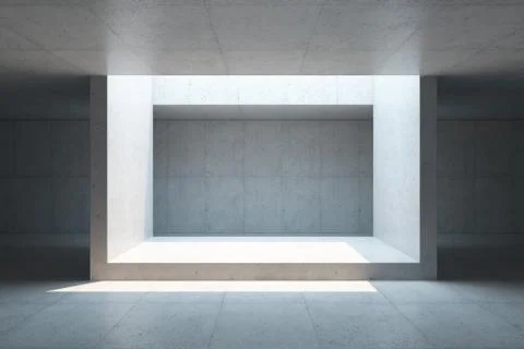 Blank concrete space interior, 3d rendering Stock Illustration
