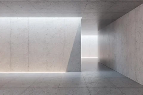 Blank concrete space interior, 3d rendering Stock Illustration