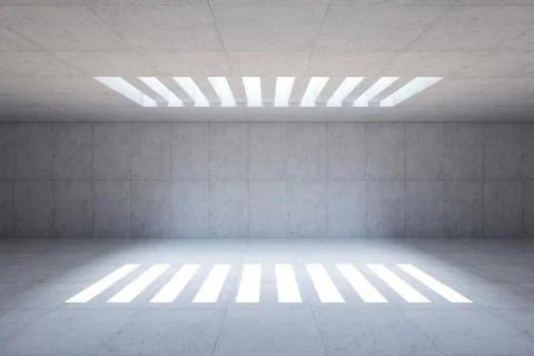 Blank concrete space interior, 3d rendering Stock Illustration