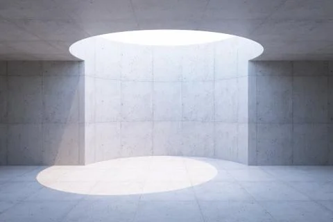 Blank concrete space interior, 3d rendering Stock Illustration