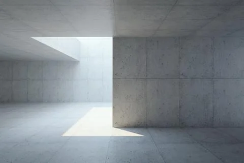 Blank concrete space interior, 3d rendering Stock Illustration
