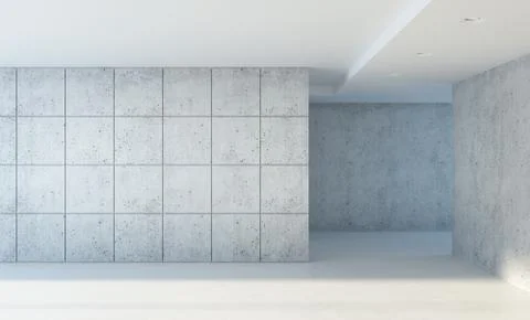 Blank concrete space interior, 3d rendering Stock Illustration