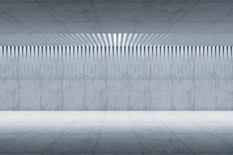 Blank concrete space interior, 3d rendering Stock Illustration