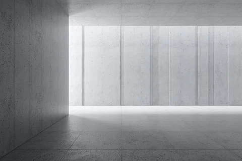 Blank concrete space interior, 3d rendering Stock Illustration