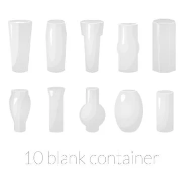 Blank container vector set Stock Illustration