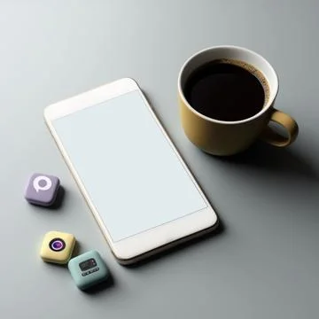 Blank copy space on smartphone or mobile phone  screen background Stock Illustration