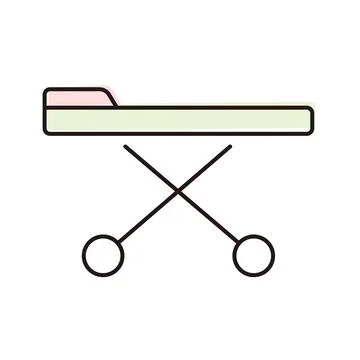 Blank cot or stretcher in minimal design placed on a clean surface with no Illustrazione stock