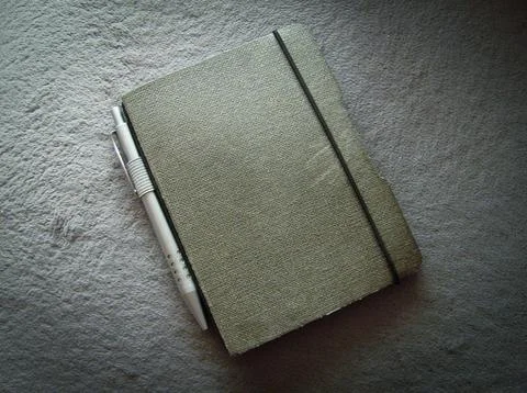 Blank cover of a grey notebook Foto stock