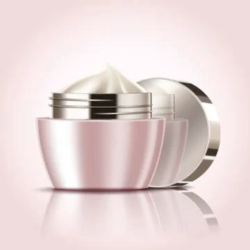Blank cream jar 스톡 일러스트