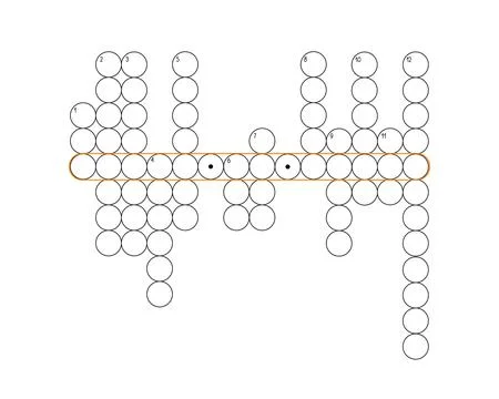 Blank crossword puzzle grid, empty template circles to fill in for riddle, ed Illustrazione stock