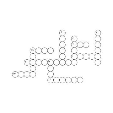 Blank crossword puzzle grid, empty template circles to fill in for riddle, ed イラスト素材