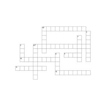 Blank crossword puzzle grid, empty template circles to fill in for riddle, ed Illustrazione stock
