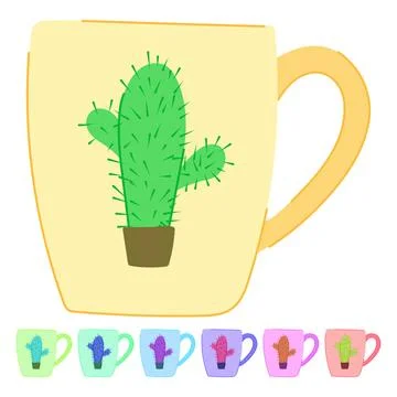 Blank cup ceramic vector cartoon graphic Stock-Illustration