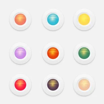 Blank cycle web buttons set Stock Illustration