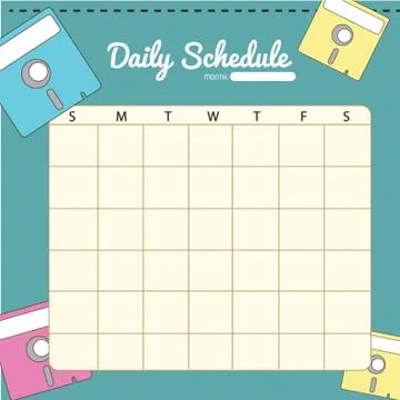 Blank Daily Planner Template Design Stock Illustration