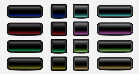 Blank dark buttons Stock Illustration