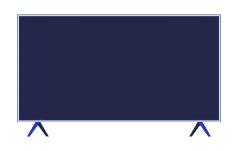 Blank dark television screen 2D cartoon object Illustrazione stock