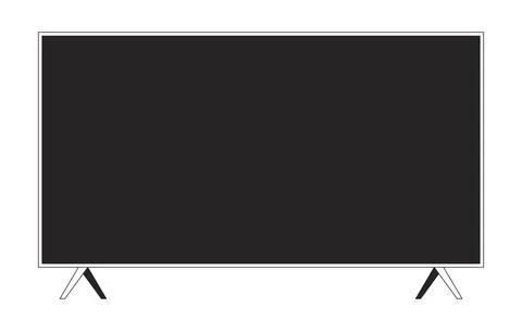 Blank dark television screen 2D line object Illustrazione stock