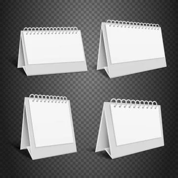 Blank desk paper calendar. Empty folded envelope with spring vector illustration Stock Illustration