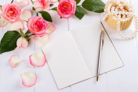 Blank diary or journal Stock Photos