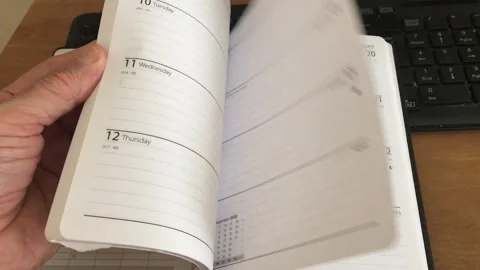 Blank Diary Pages Turning with sound Stock Footage 206796222