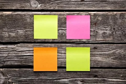 Blank different colors sticky note paper sheets 写真素材