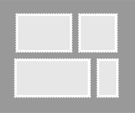 Blank different proportion postmark set. Vector illustration. Stock Illustration