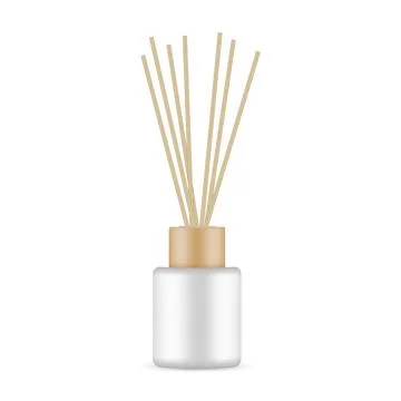 Blank Diffuser Bottle With Wooden Aroma Sticks, Isolated on White Background Stock Illustration