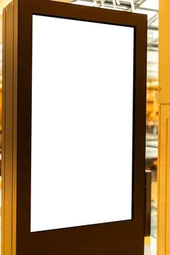 A blank digital display stand is positioned in a contemporary interior. The s Stock Photos