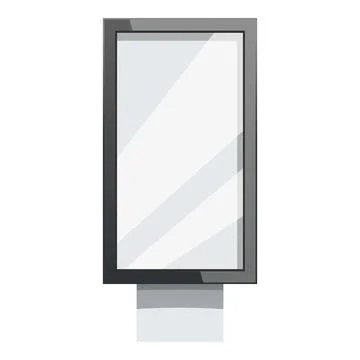Blank digital interactive advertising touchscreen display showing empty screen Stock Illustration