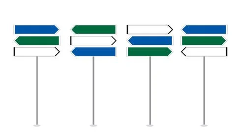 Blank direction signposts of Italy, set Stock Illustration