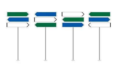 Blank direction signposts of Mexico, set Иллюстрация