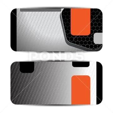 Blank of discount voucher with black hexagon shape with shadow and red stripe Stock Photos