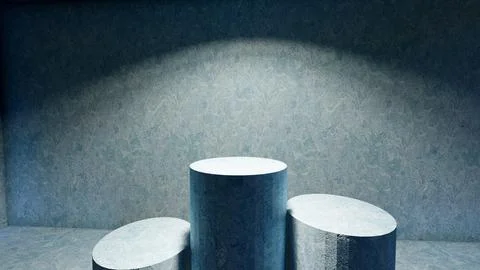 Blank display on background with minimal style for showing product. Illustrazione stock