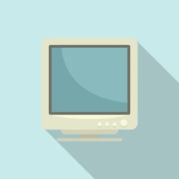 Blank display icon flat . Computer pc Stock Illustration