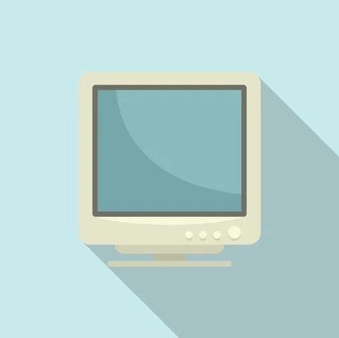 Blank display icon flat vector. Computer pc Stock Illustration
