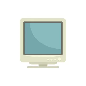 Blank display icon flat vector. Computer pc Illustrazione stock