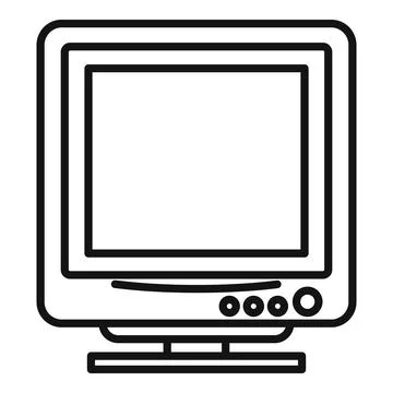 Blank display icon outline vector. Computer pc Stock Illustration