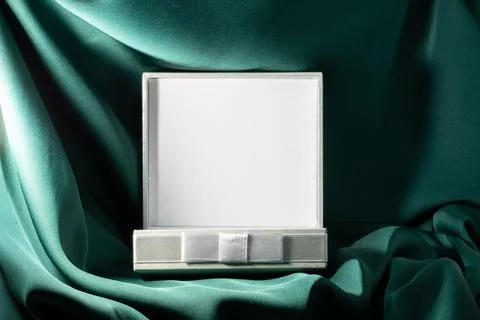 Blank display present box showcase or gift box mock up. Background for Christmas Stock Photos