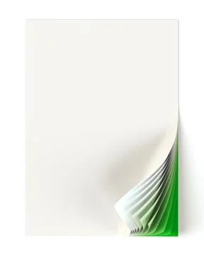 Blank document mock up with red monochrome curled corner Stock Illustration