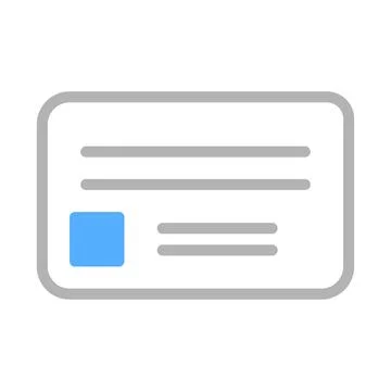 Blank Document or Card Icon.  Concept of information, identity, or data. Stock Illustration