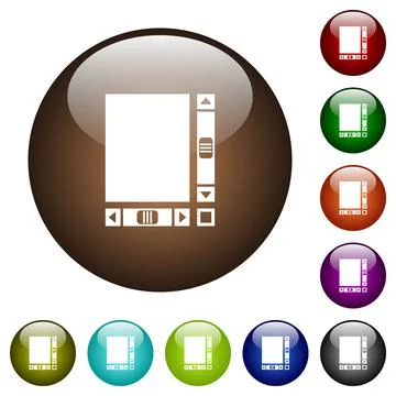 Blank document with scroll bars color glass buttons 스톡 일러스트