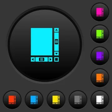 Blank document with scroll bars dark push buttons with color icons Stockillustratie