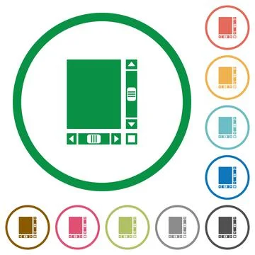 Blank document with scroll bars flat icons with outlines Illustrazione stock