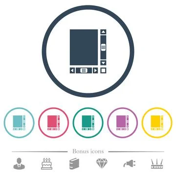 Blank document with scroll bars flat color icons in round outlines Illustrazione stock