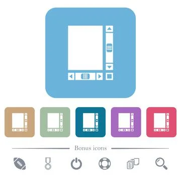 Blank document with scroll bars flat icons on color rounded square background Illustrazione stock