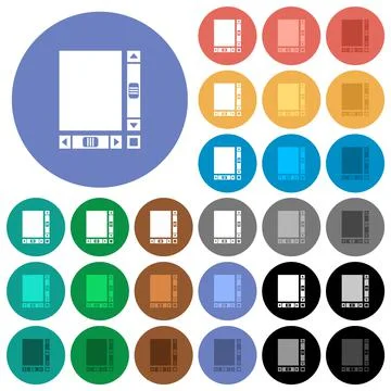 Blank document with scroll bars round flat multi colored icons Stockillustratie