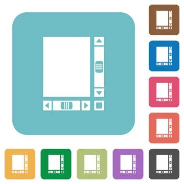 Blank document with scroll bars rounded square flat icons Illustrazione stock