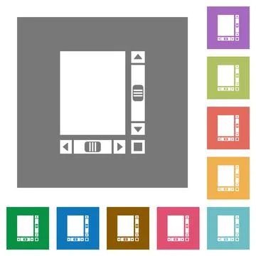 Blank document with scroll bars square flat icons Illustrazione stock